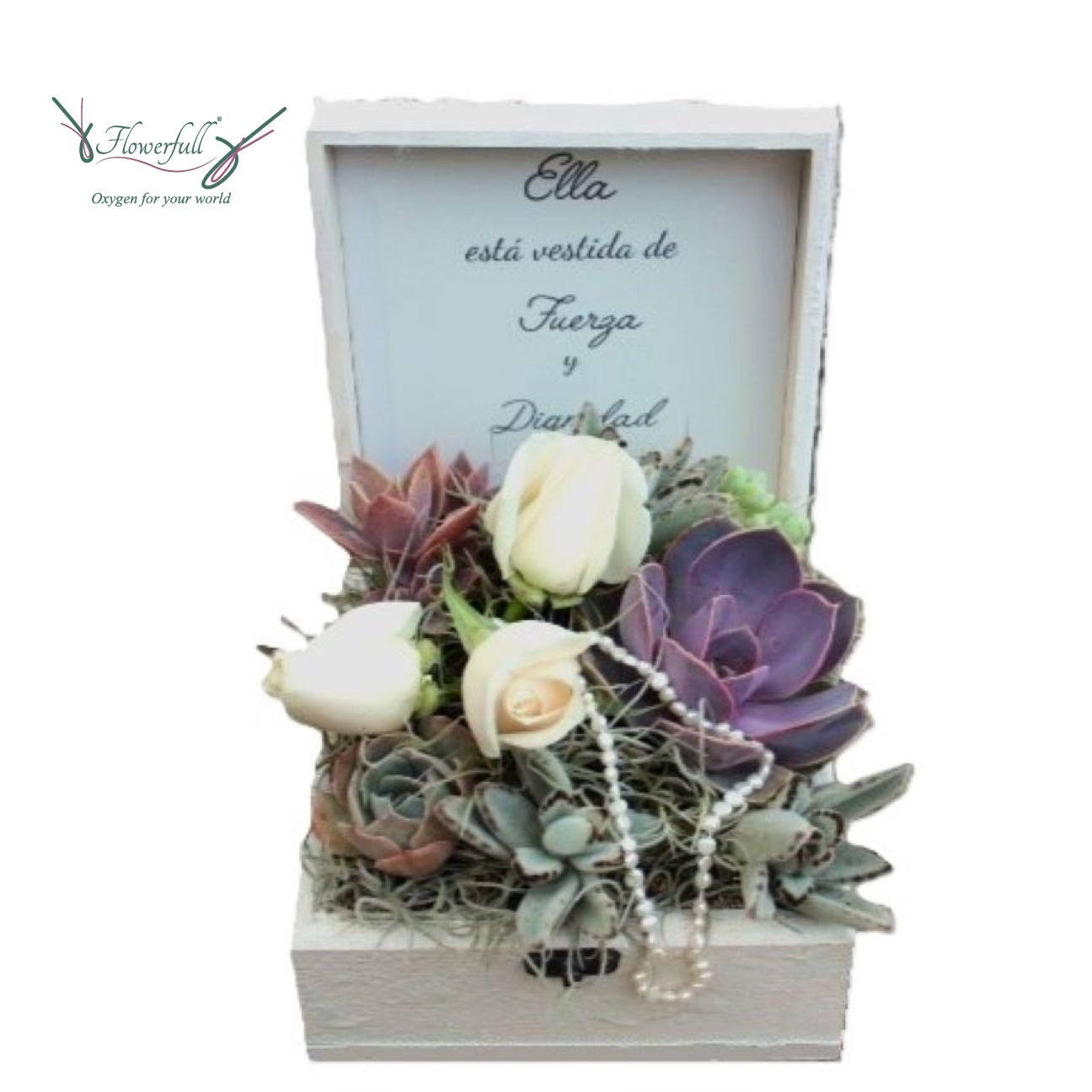Rosas y Perlas| Arreglo floral
