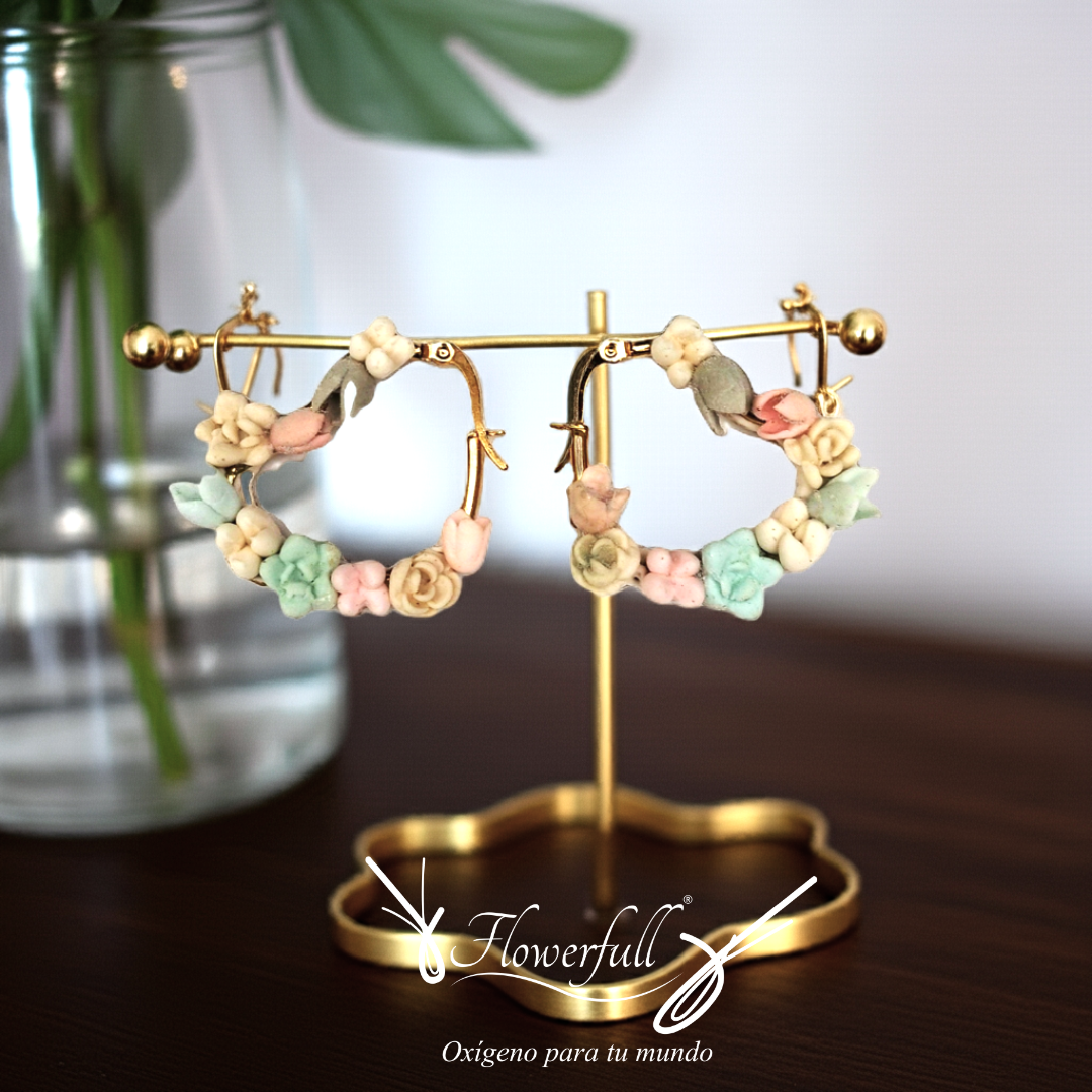 Corazón de suculentas | Aretes