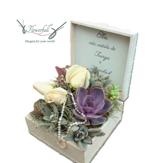 Rosas y Perlas| Arreglo floral