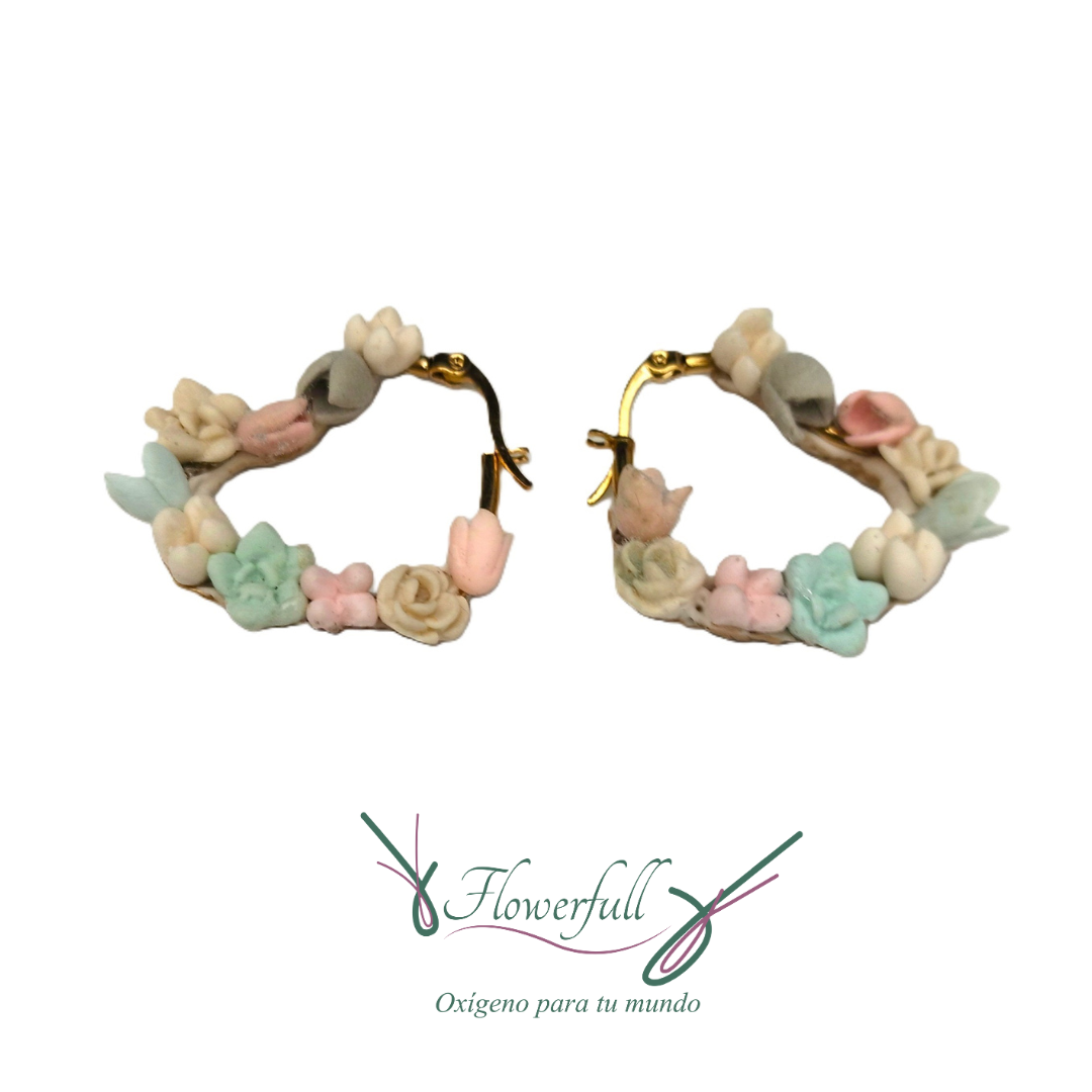 Corazón de suculentas | Aretes