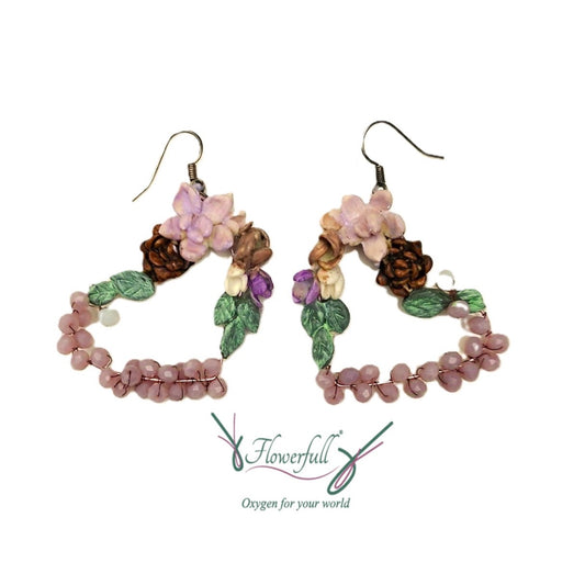 Crystal Flower Heart | Hoop Earring