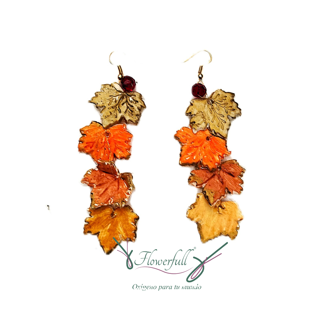 Otoño hojas en cascada | Arete