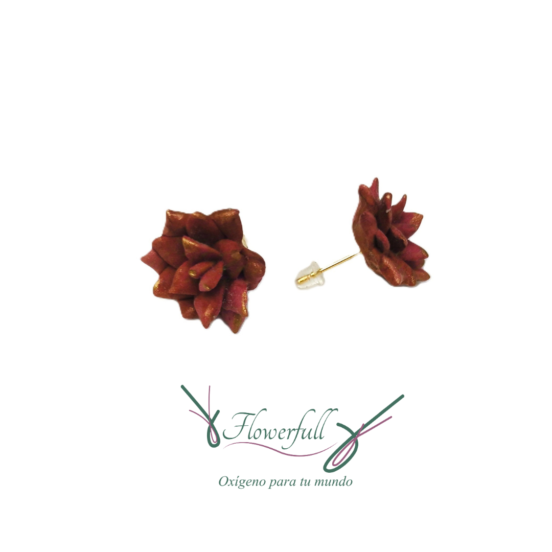 Suculenta Burgundy | Aretes