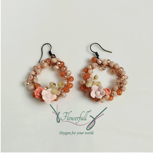 Peach Floral Earring