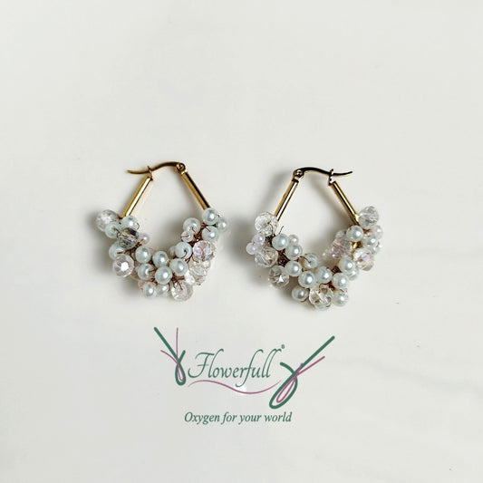 White Crystal Rhombus | Earrings