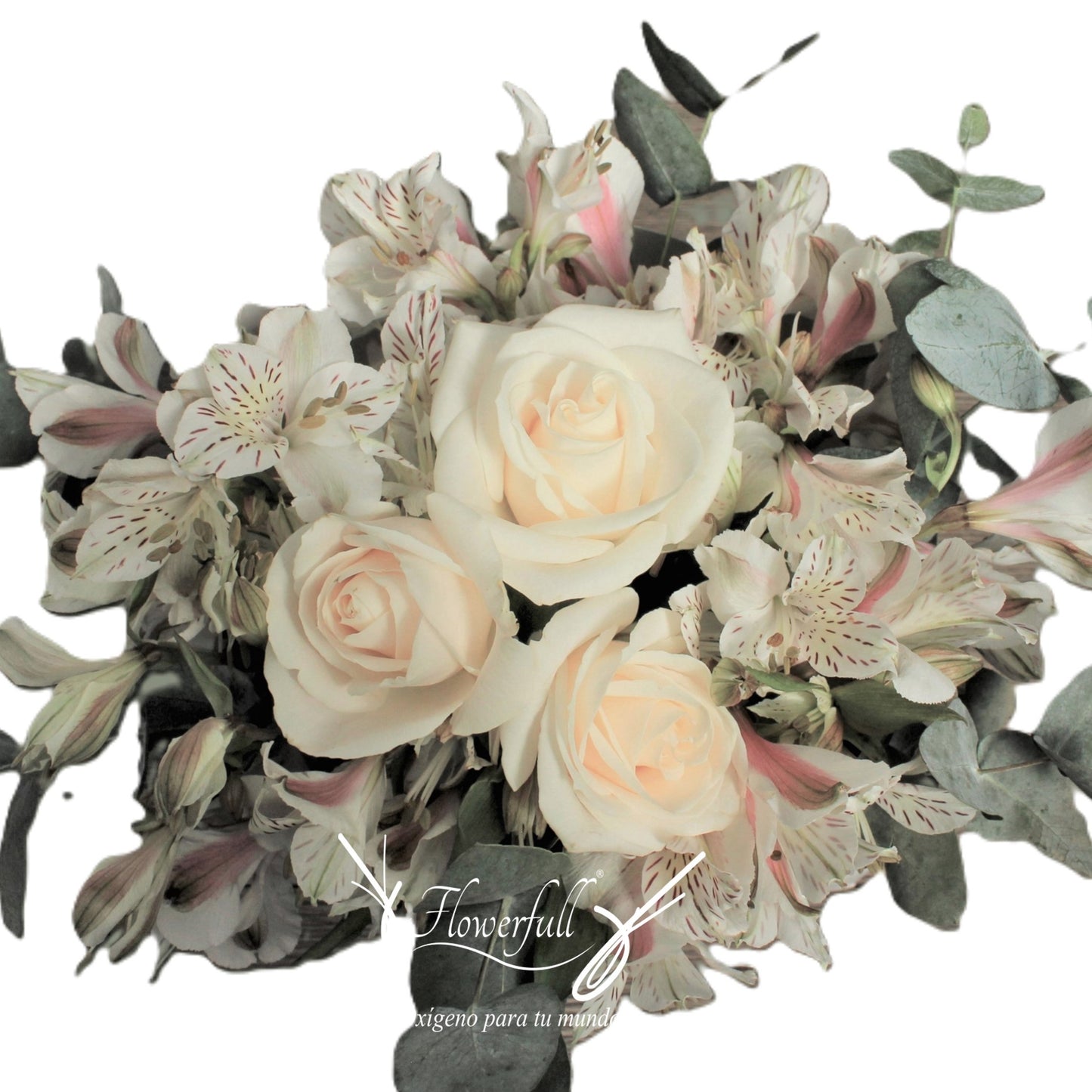 Essencial Rosas y Eucalipto| Centro de mesa