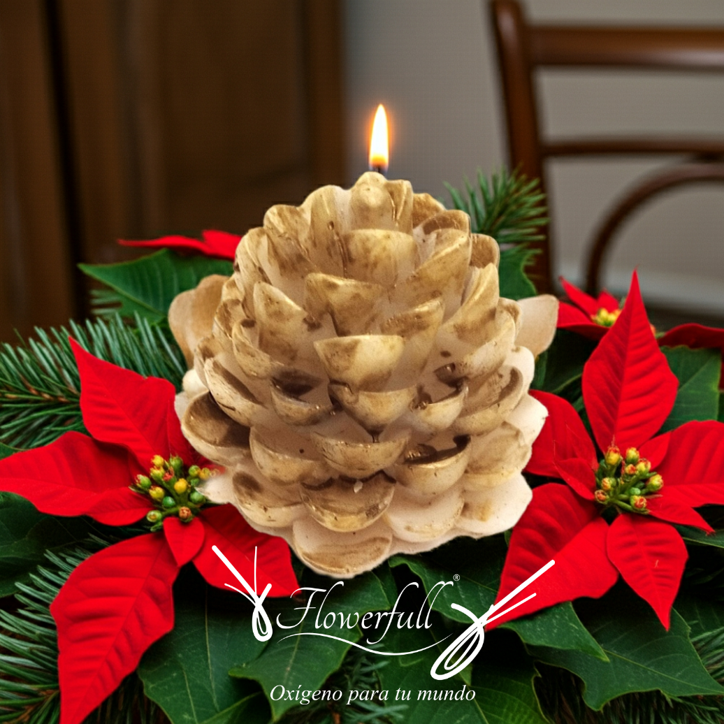 Candela navideña Bellota de pino | Arreglo Navideño