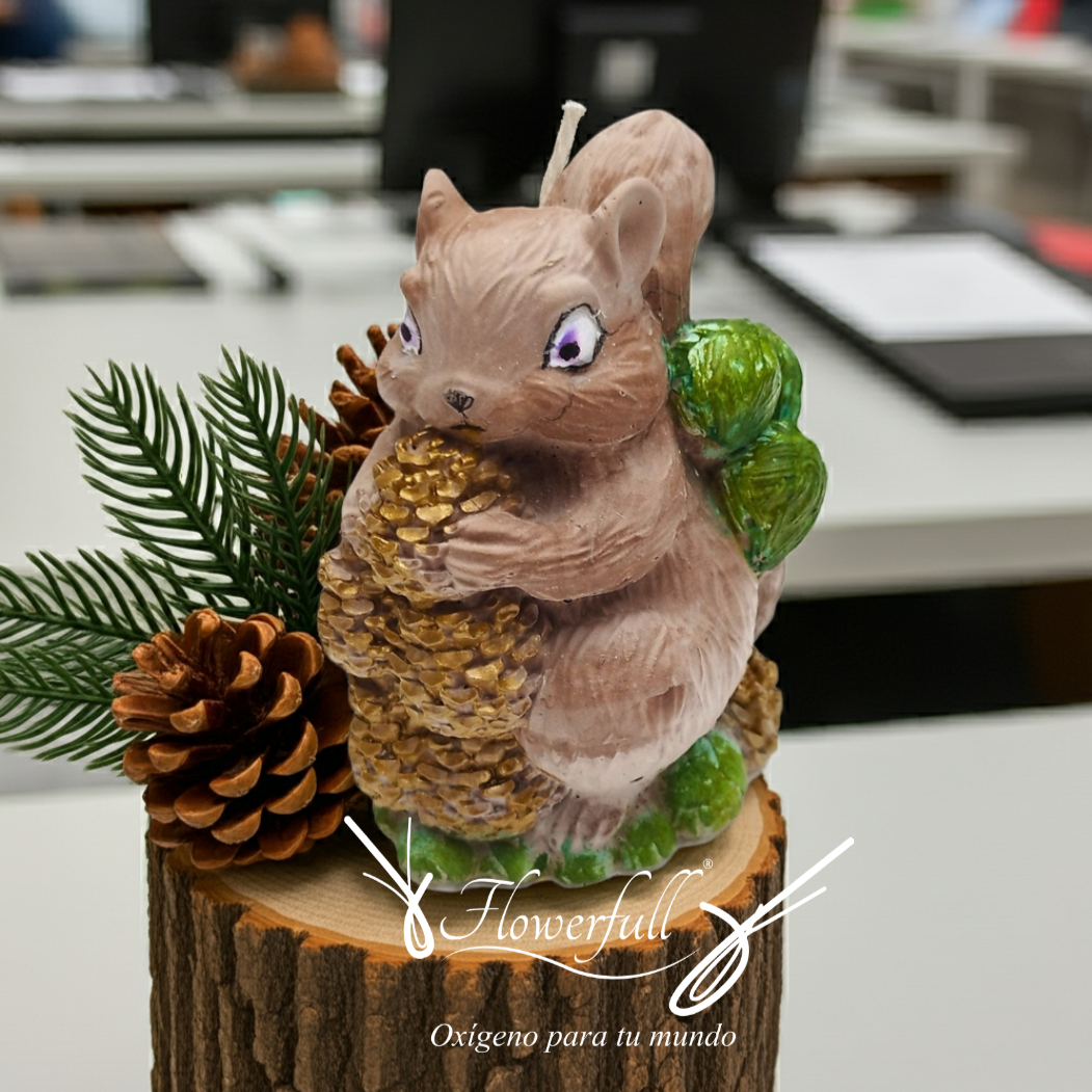 Candela navideña ardilla | Arreglo Navideño
