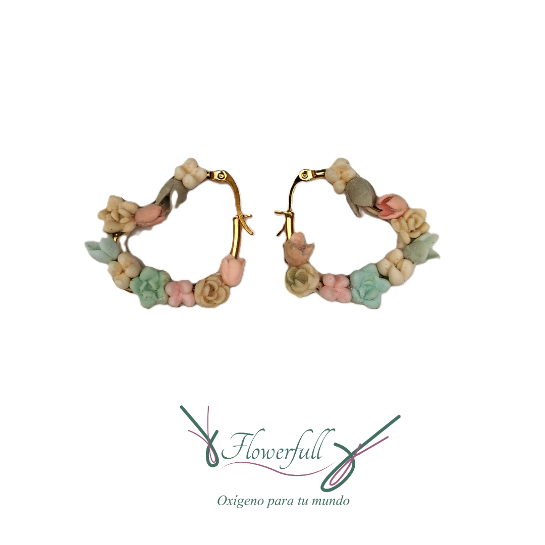 Corazón de suculentas | Aretes