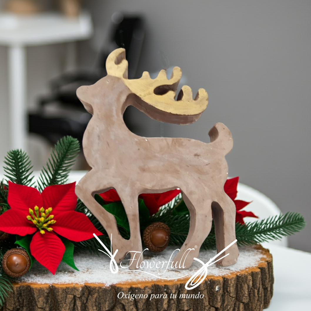 Candela navideña Venado 2d | Arreglo navideño