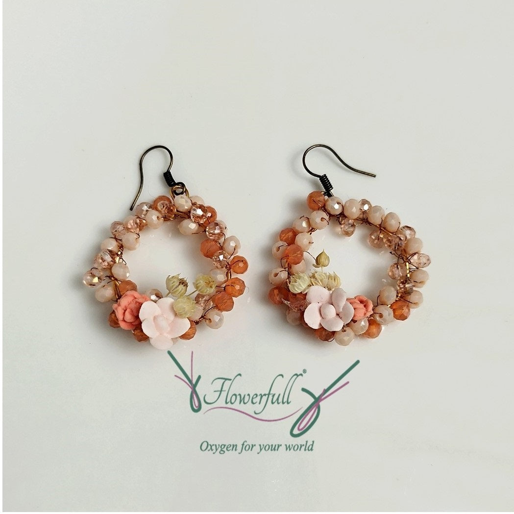 Pendiente Floral peach