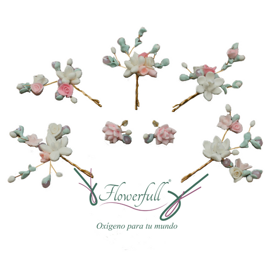 Mint Rose | bobby pin & earing  set hair styles