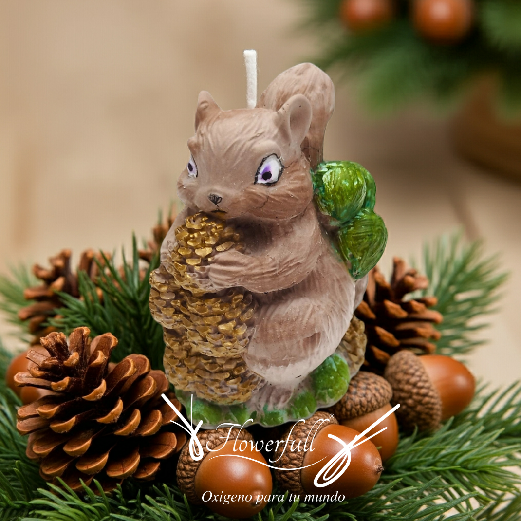 Candela navideña ardilla | Arreglo Navideño
