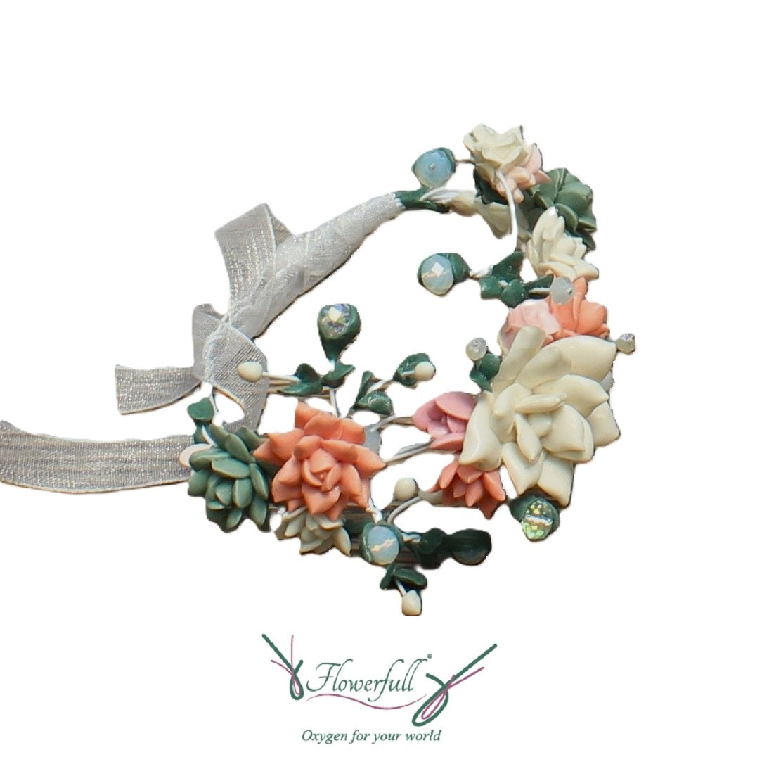 Succulent and Orange Blossom Bracelet
