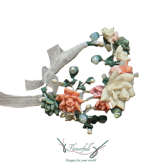 Succulent and Orange Blossom Bracelet