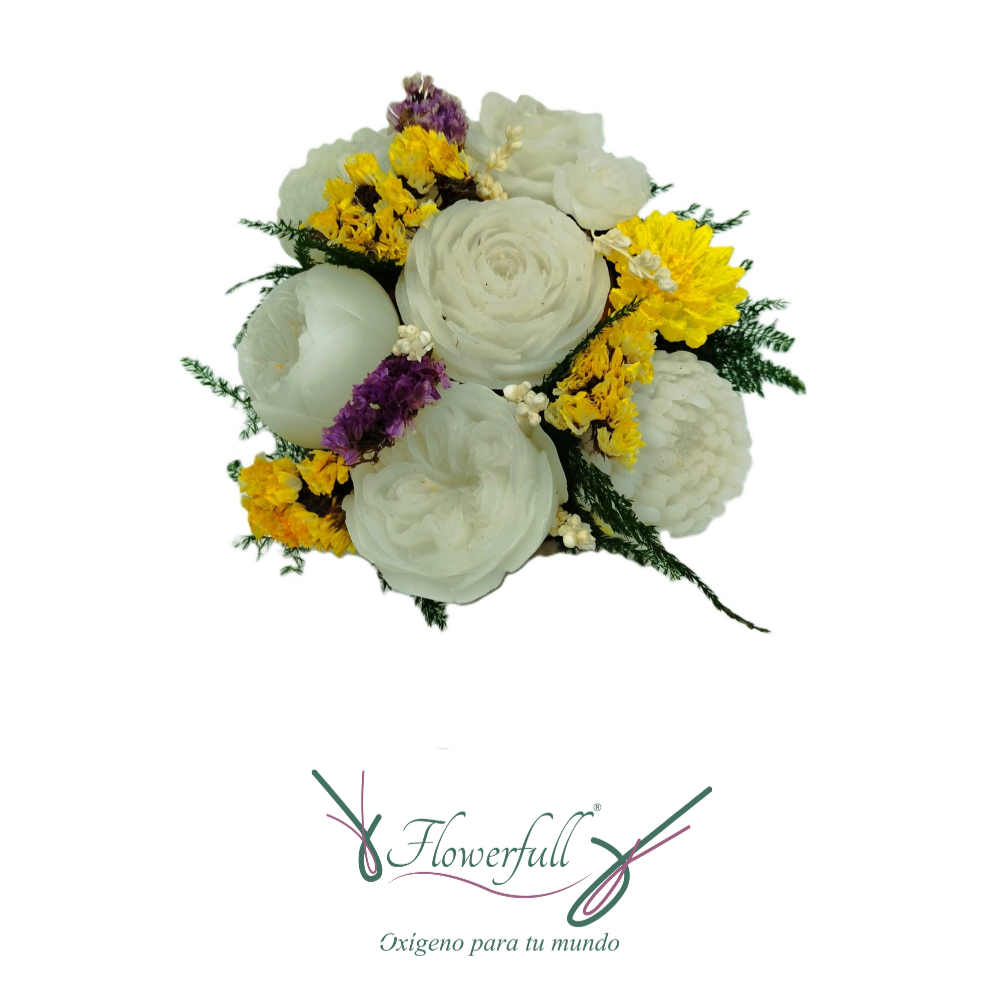 Candelas de flores y rosas |Arreglo Floral