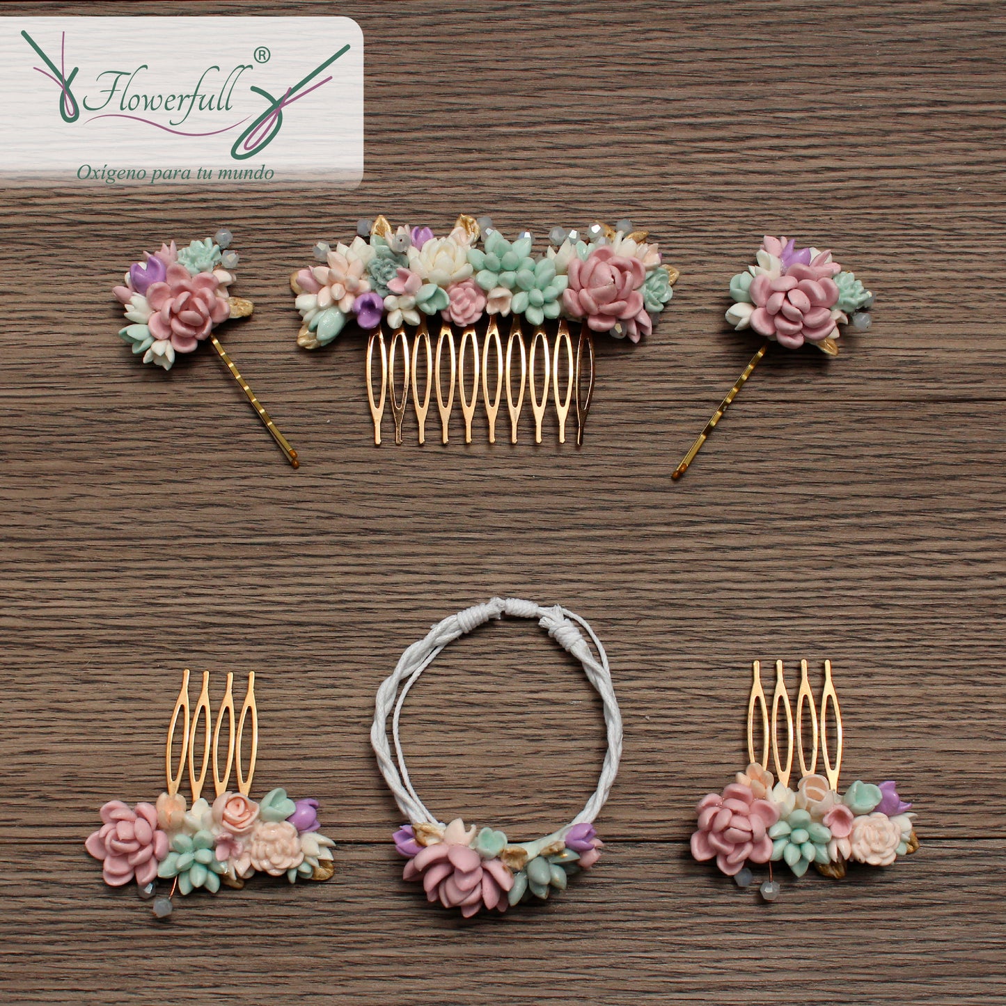 Friendship Floral | Comb & Brazalete set