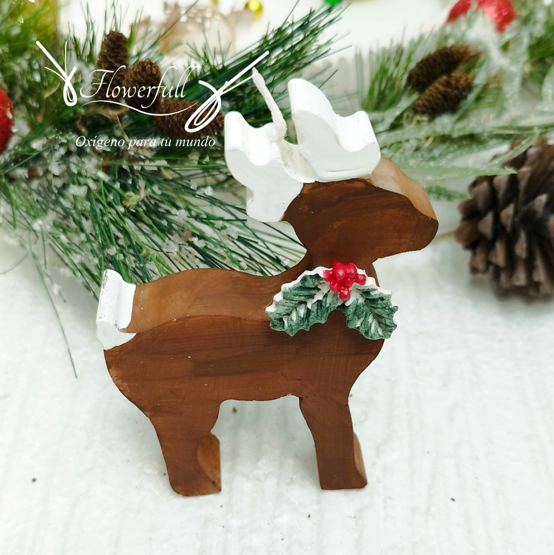 Candela venado navideño mediano