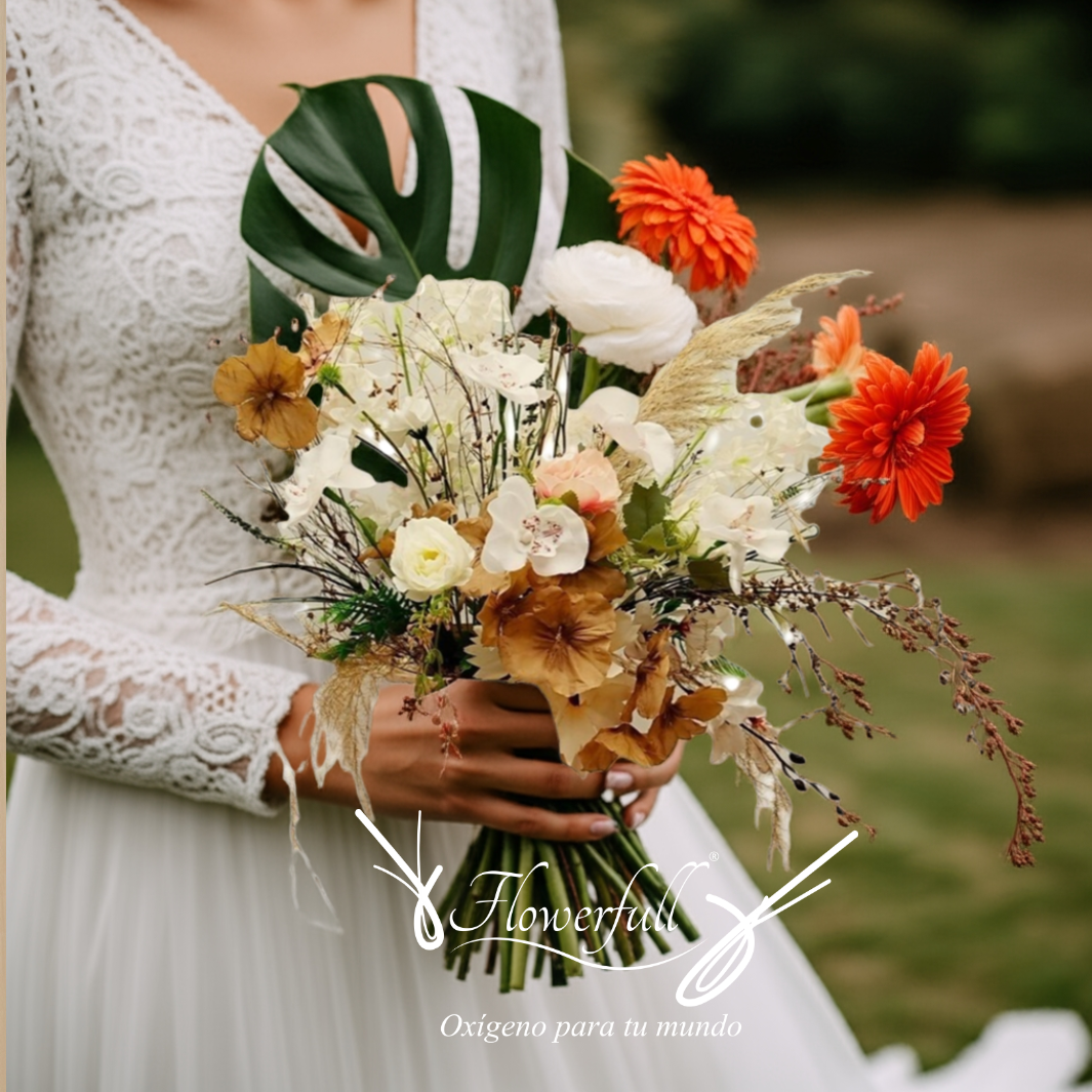 Bride bouquet top monstera leaf | Flowerfull ®